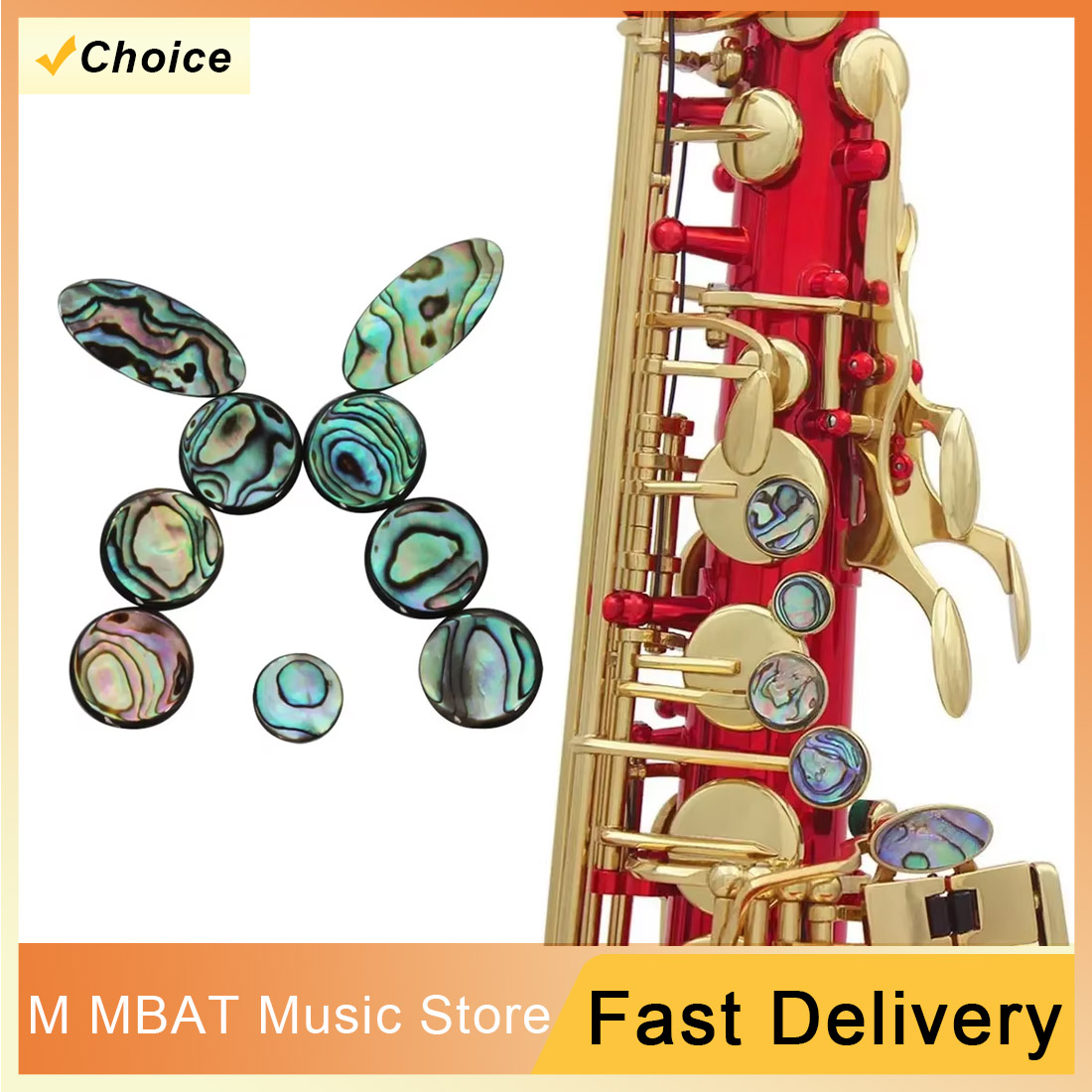 Musical Instrument Oboe - M MBAT Abalone Shell Saxophone Key