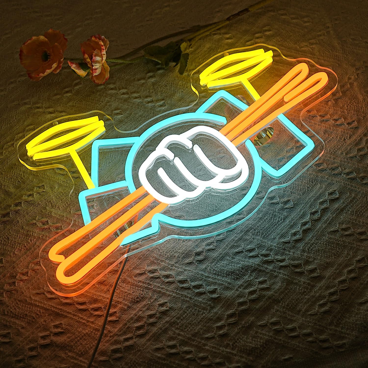 Drum Set Neon Sign USB Powered - Musical Instruments recension och pris