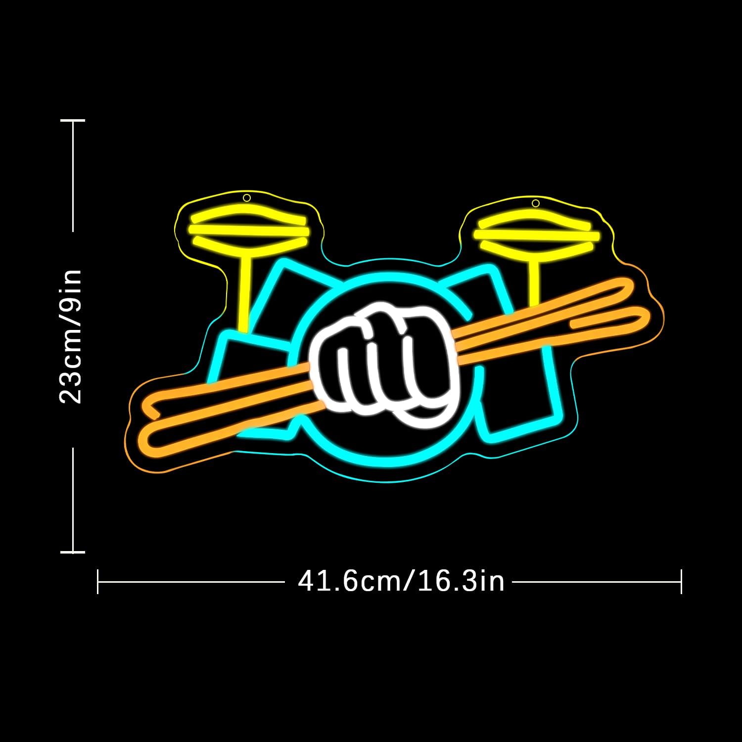 Drum Set Neon Sign USB Powered - Musical Instruments recension och pris