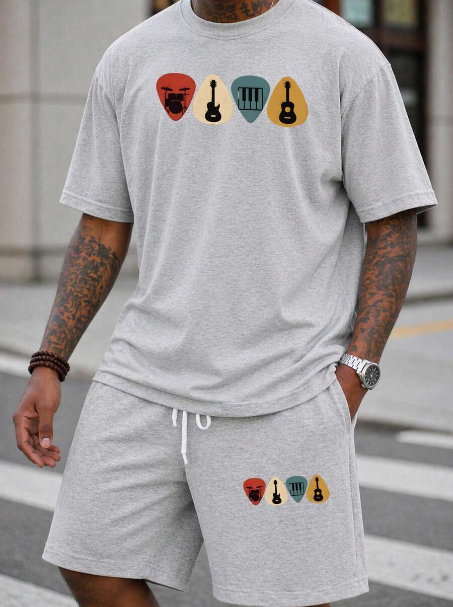 Men S 2 Piece Oversized T-Shir - Musical Instruments recension och pris
