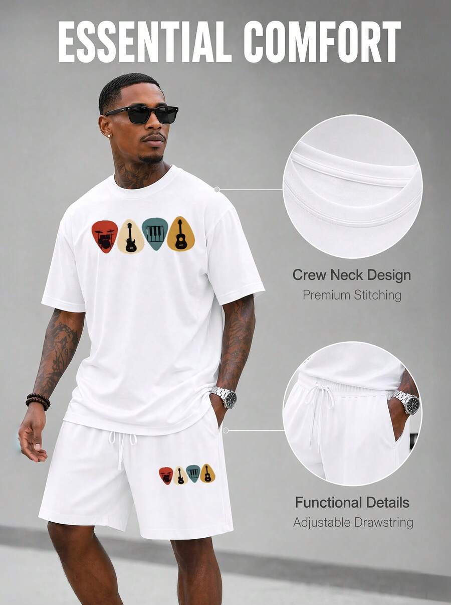 Men S 2 Piece Oversized T-Shir - Musical Instruments recension och pris